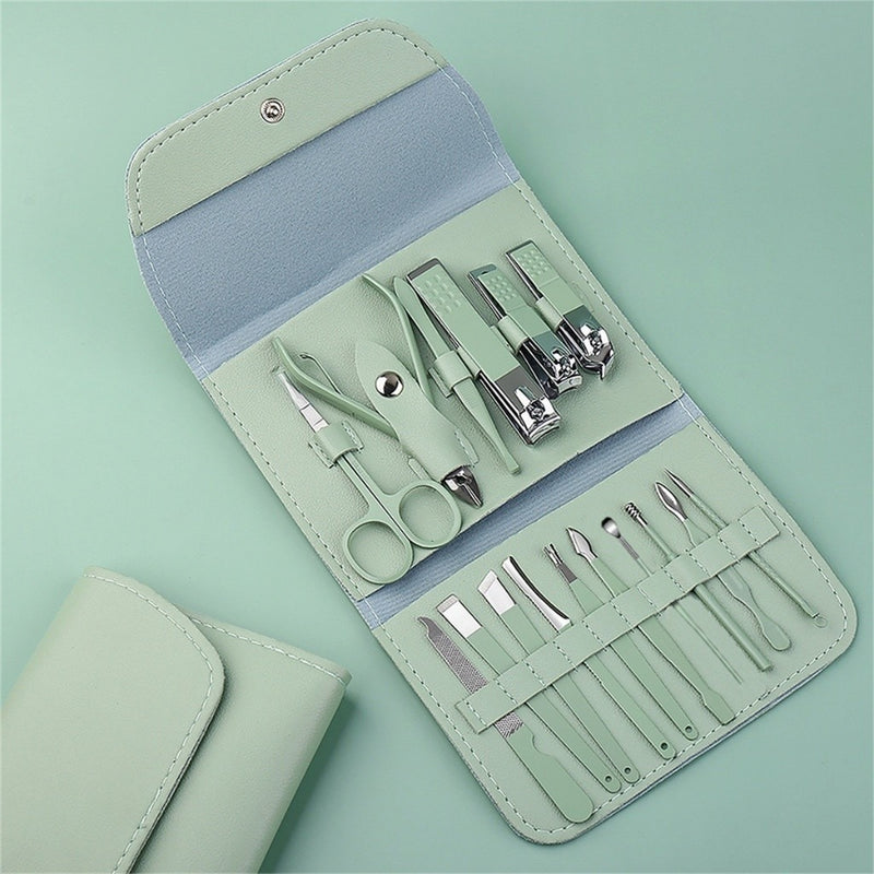 🌟 Conjunto de Manicure Portátil - A Beleza ao Seu Alcance! 🌟 16 Peças em aço inox.