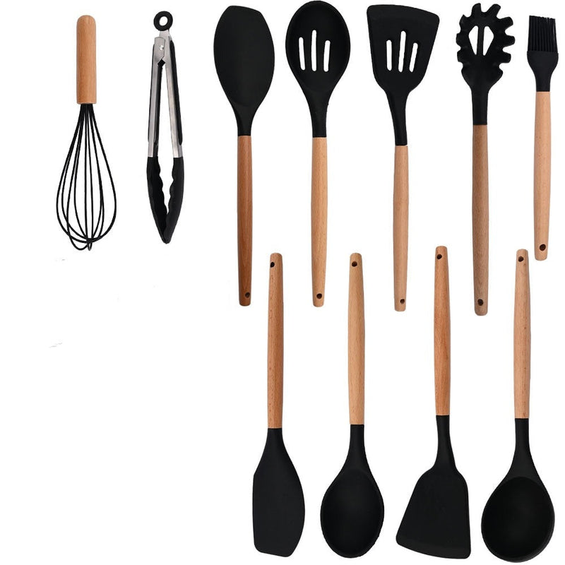 Kit Utensílios de Cozinha Silicone Completo (12 peças)