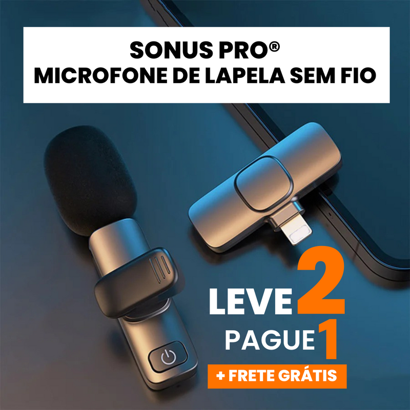 Microfone de lapela sem fio | LEVE 2 PAGUE 1