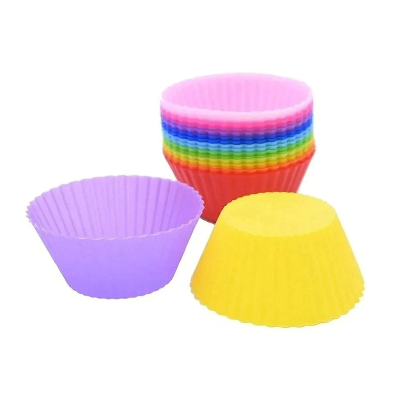 Formas Silicone Mini Cupcake Bolo Muffin Assadeira Kit Com 12 Unidades